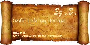 Szőllősy Dorina névjegykártya